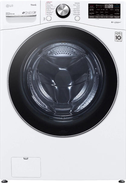 LG – 5.0 Cu. Ft. High-Efficiency Stackable Smart Front Load Washer with Steam and Built-In Intelligence – White image 0