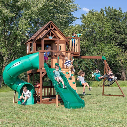 Backyard Discovery Skyfort III Cedar Swing Set w/ Tube Slide – DIY image 5