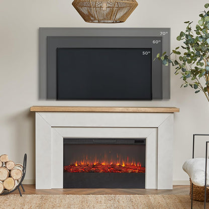Real Flame Malie 68″ Electric Fireplace with Mantel & Remote Control image 4