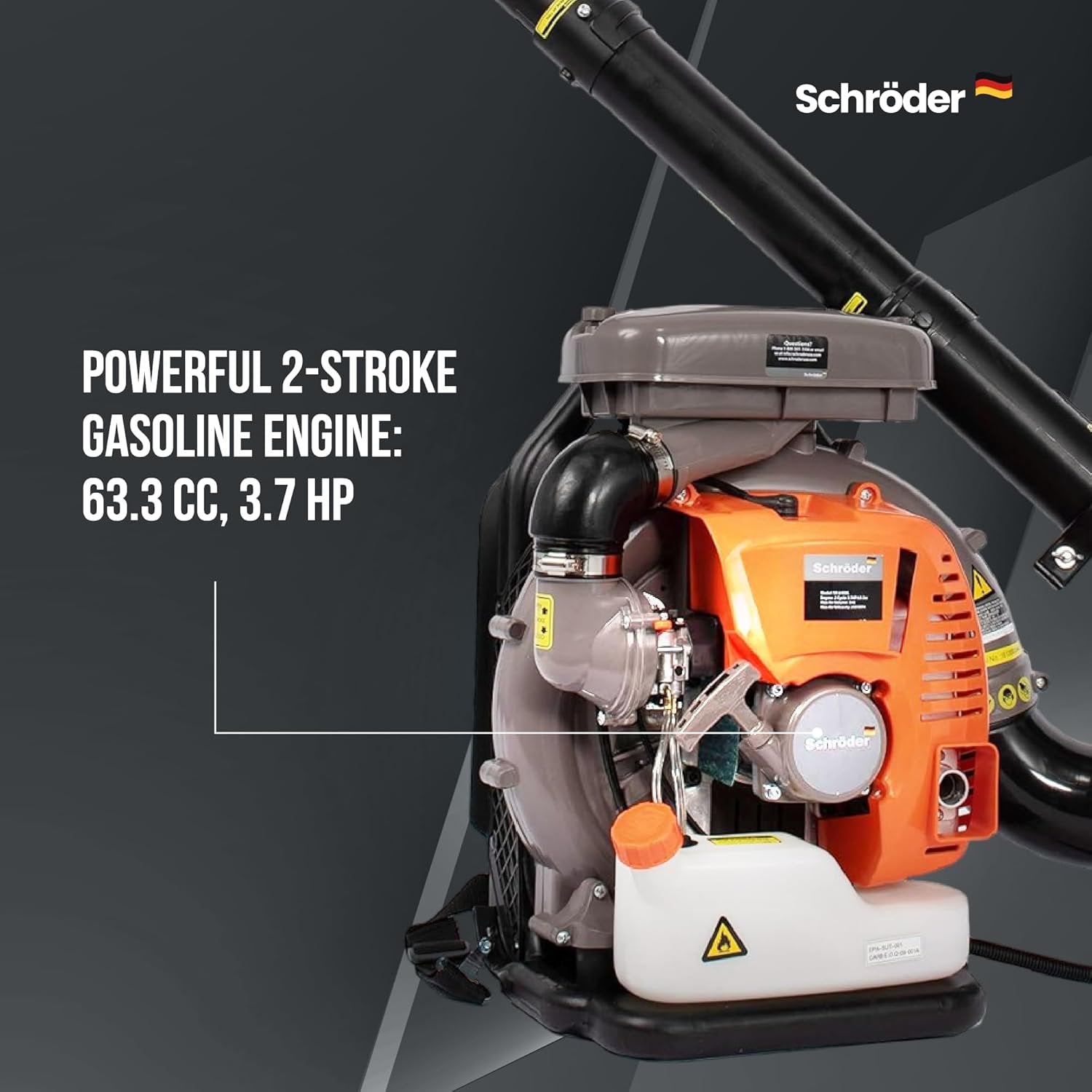 Schröder SR-6400L Backpack Gas Leaf Blower, 3.7 HP Engine image 2