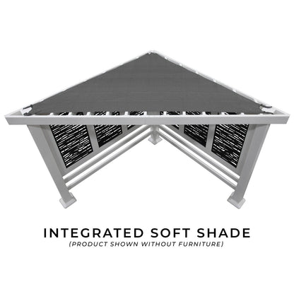 Ridgedale Modern Steel Cabana Pergola with Conversational Seating image 6