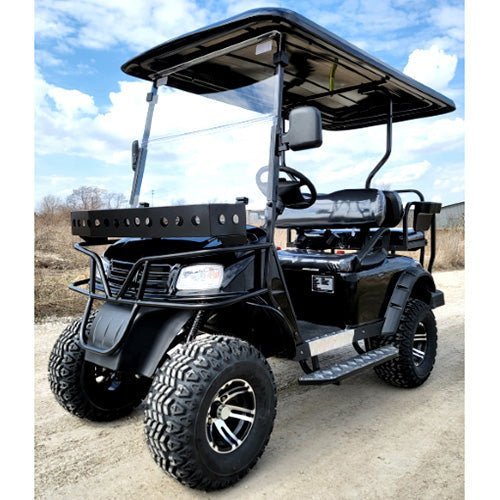 Brand New 48v Electric Golf Cart Lifted & Loaded eMACHINE 2023 – Black image 0