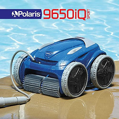 Polaris 9650iQ Sport Robotic Cleaner, Automatic Vacuum for InGround Pools up to 60ft, Smart App, WiFi, Amazon Alexa, 70ft Swivel Cable w/Strong Suction & Easy Access Filter Canister image 1
