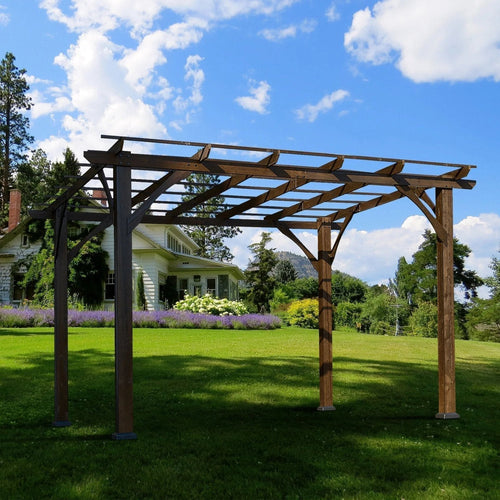 Elegant Cedar Wood Pergola – Perfect Outdoor Shade for Garden image 0
