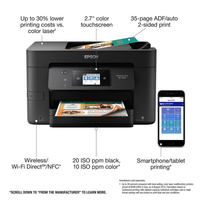 Epson WorkForce Pro WF-3720 Wireless All-in-One Color Inkjet Printer image 3