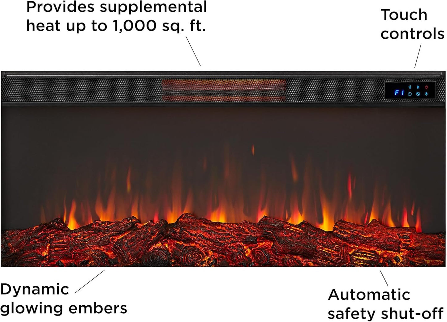 Real Flame Malie 68″ Electric Fireplace with Mantel & Remote Control image 7