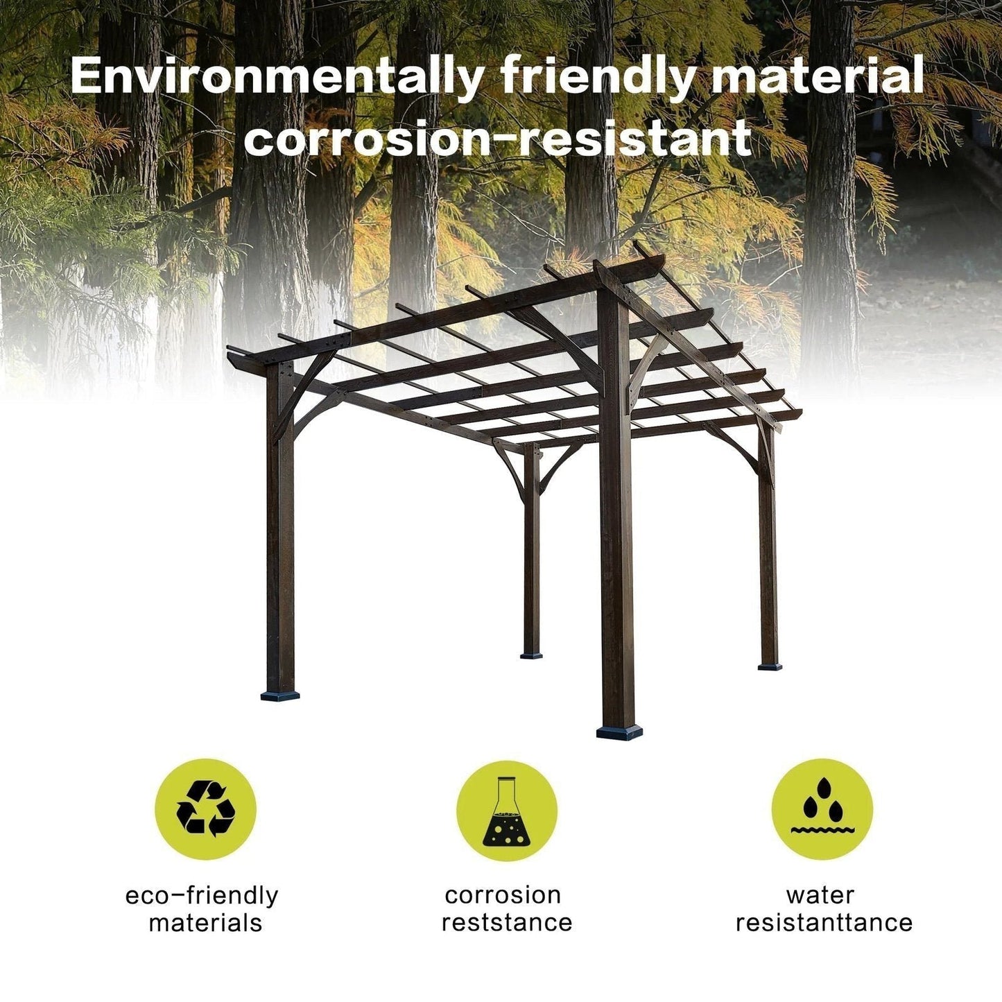 Elegant Cedar Wood Pergola – Perfect Outdoor Shade for Garden image 1