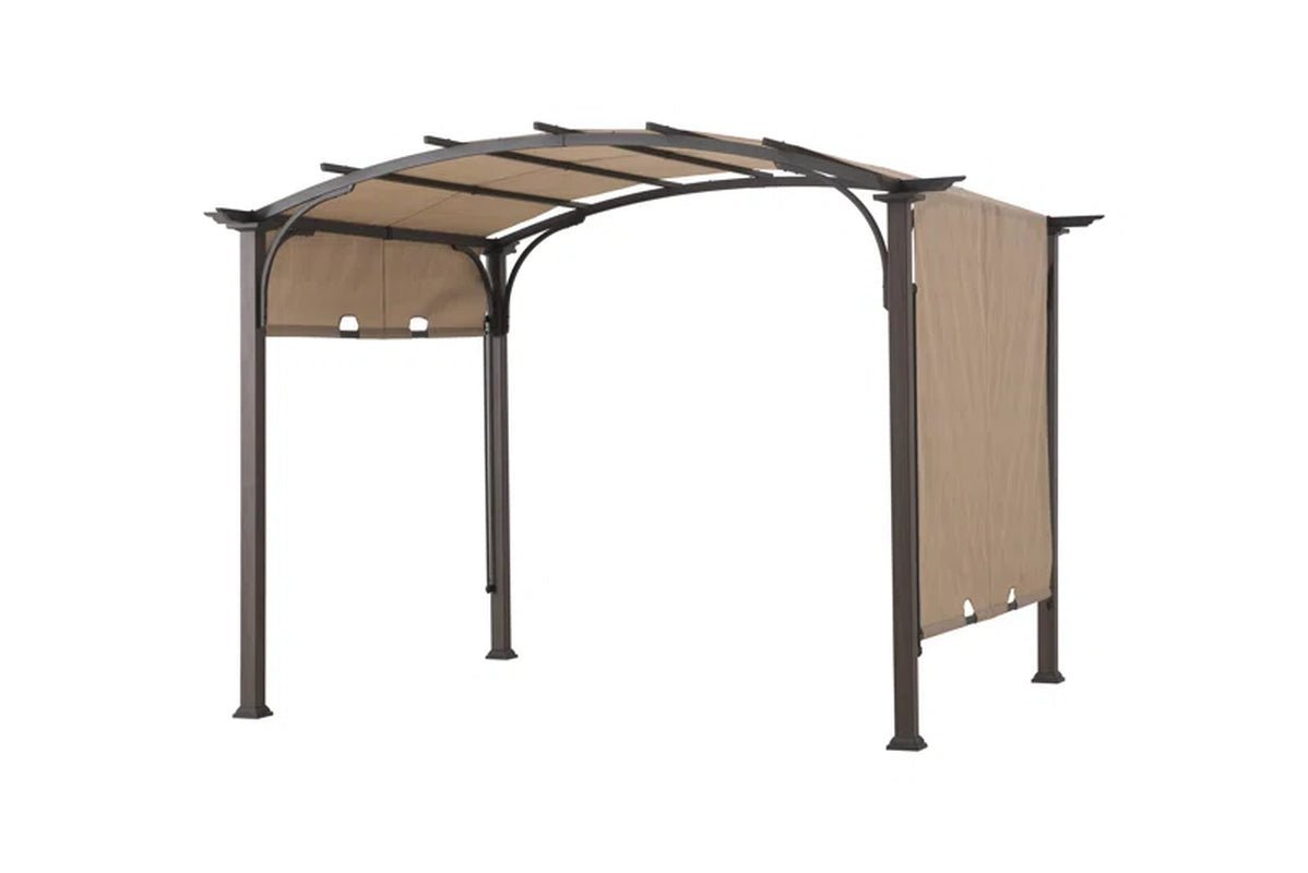 Pergola, Outdoor Steel Arched Pergola with Adjustable Canopy image 0