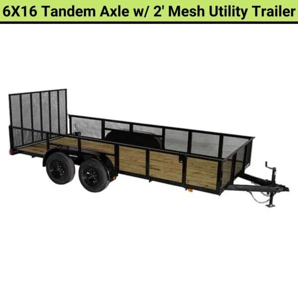 Triple Crown 6X16 Tandem Axle w/ 2? Mesh Utility Trailer | MESH6X16 image 0
