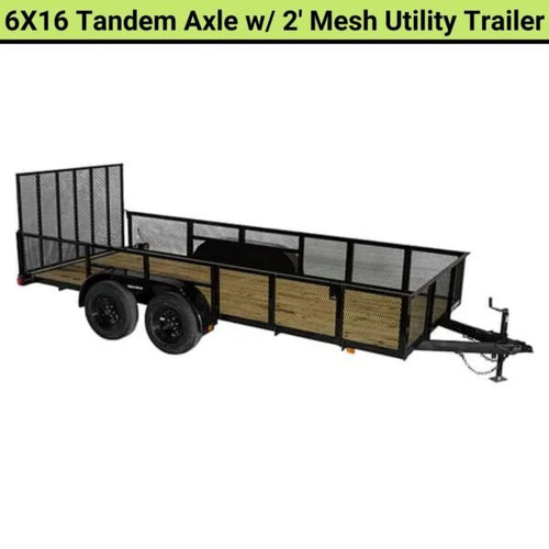 Triple Crown 6X16 Tandem Axle w/ 2? Mesh Utility Trailer | MESH6X16 image 0
