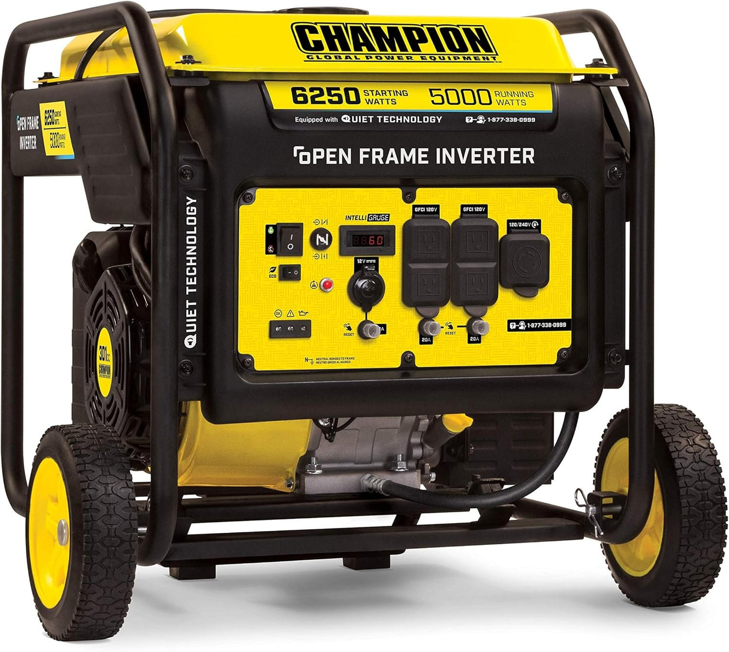 Champion 6250-Watt Open Frame Inverter Generator (100519) + Weather-Resistant Storage Cover image 1