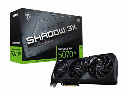MSI GeForce RTX 5070 Ti 16G SHADOW 3X OC – Graphics card – GeForce RTX 5070 Ti – 16 GB GDDR7 – PCI Express 5.0 – 3 x DisplayPort, HDMI image 1