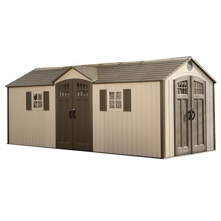 Lifetime 20′ x 8′ Outdoor Storage Shed Building Brown image 0