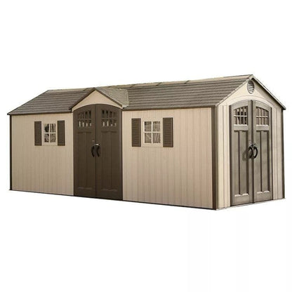 Lifetime 20′ x 8′ Outdoor Storage Shed Building Brown image 0