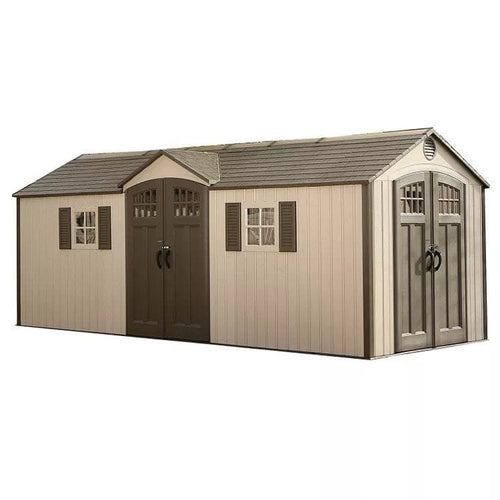 Lifetime 20′ x 8′ Outdoor Storage Shed Building Brown image 0