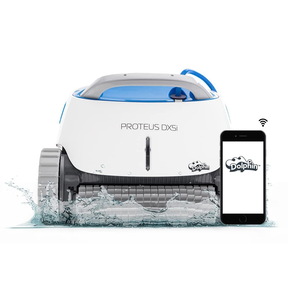 Dolphin Proteus DX5i Wi-Fi Robotic Pool Cleaner with Waterline Scrubber – For Pools up to 50 ft image 0