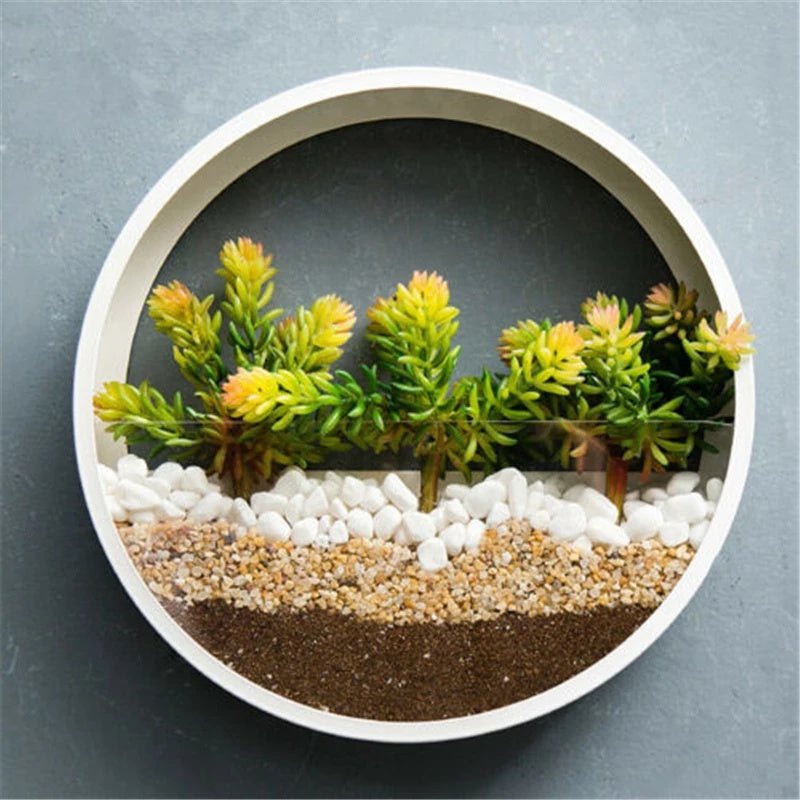 Round Iron Wall Vase Hanging Planter for Flowers and Succulents – Decorative Wall Art Flower Pot image 2
