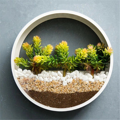 Round Iron Wall Vase Hanging Planter for Flowers and Succulents – Decorative Wall Art Flower Pot image 2
