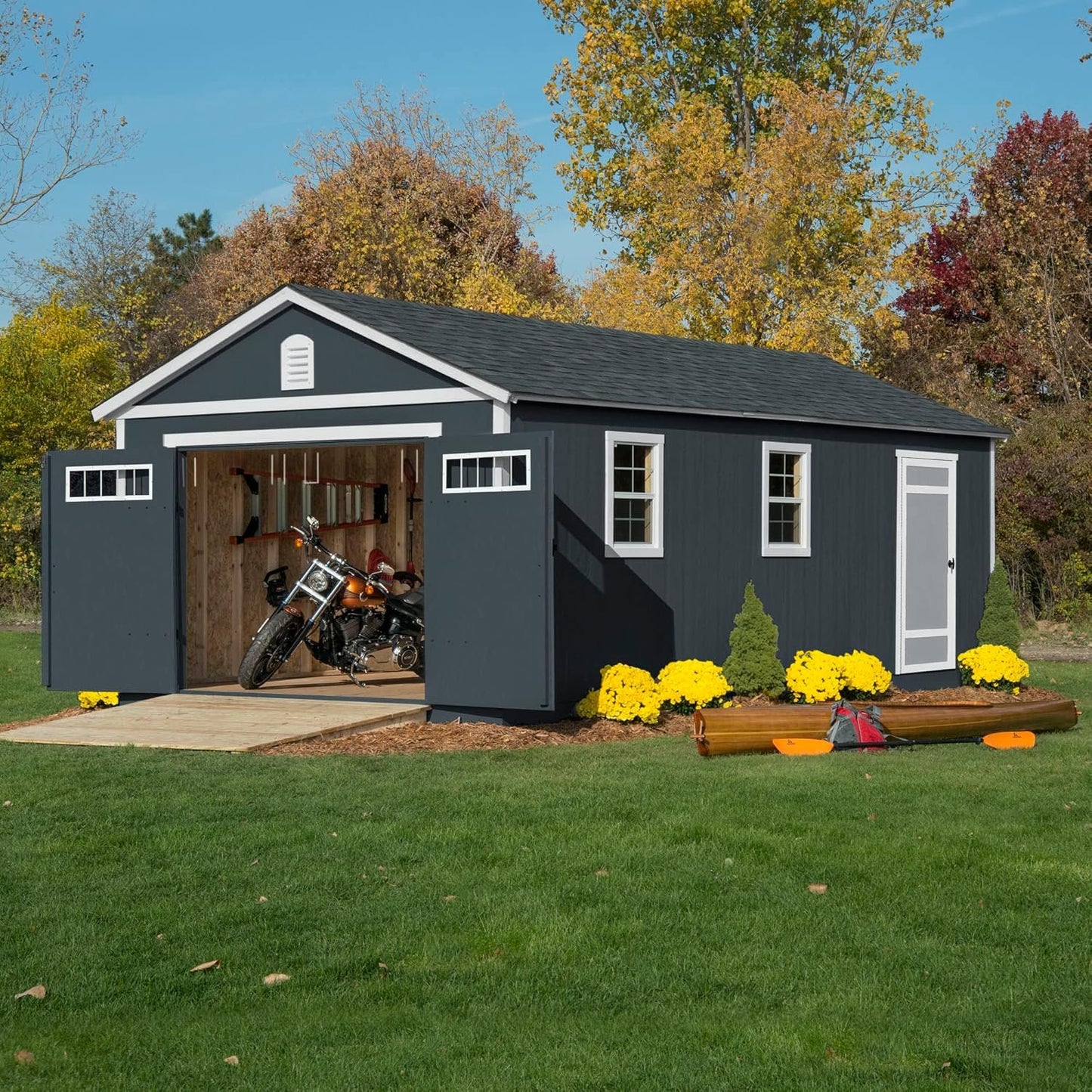 Handy Home Products Manhattan 12×24 Garage Do-it-Yourself Wooden Storage Shed, Does not Include Paint and Roofing Shingles image 2