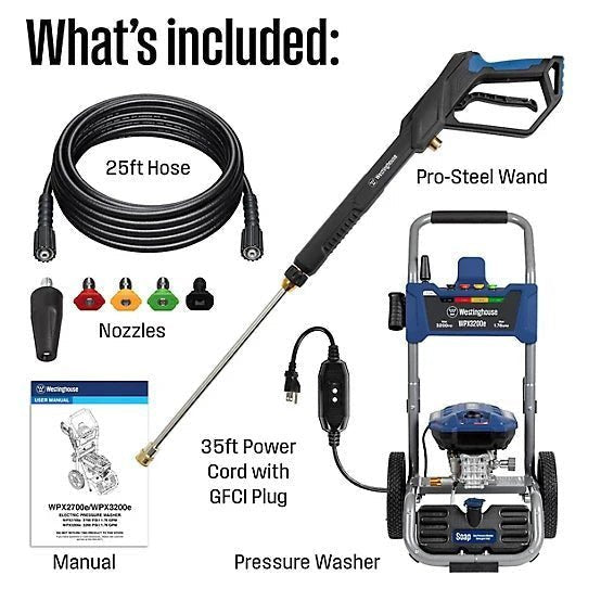 Westinghouse 3,200 PSI 1.76 GPM Electric Cold Water Pressure Washer with 5 Nozzles and Soap Tank image 2