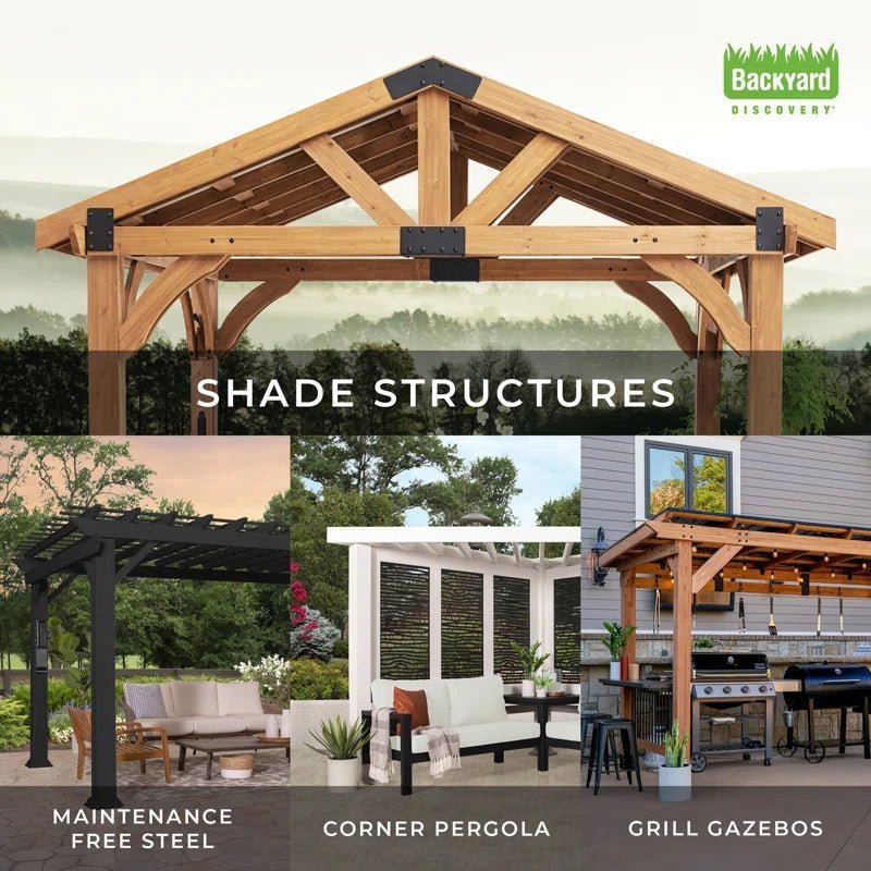 Saxony Xl 13 Ft. W X 6.5 Ft. D Solid Wood Grill Gazebo image 9