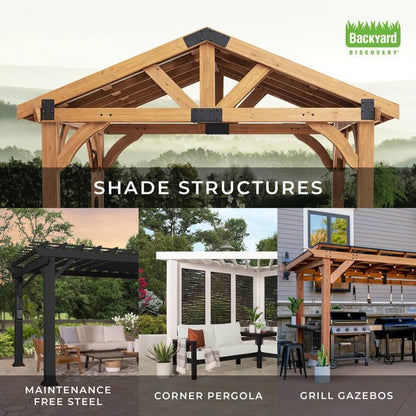 Saxony Xl 13 Ft. W X 6.5 Ft. D Solid Wood Grill Gazebo image 9