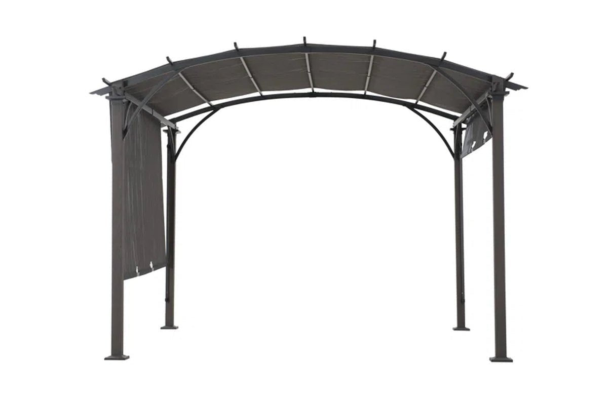 Pergola, Outdoor Steel Arched Pergola with Adjustable Canopy image 1