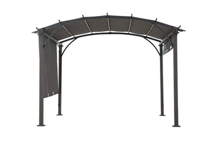 Pergola, Outdoor Steel Arched Pergola with Adjustable Canopy image 1