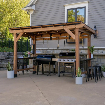 Saxony Xl 13 Ft. W X 6.5 Ft. D Solid Wood Grill Gazebo image 1